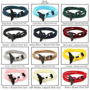 Detailed grid showing woven whale tail bracelets in twelve different vibrant colors