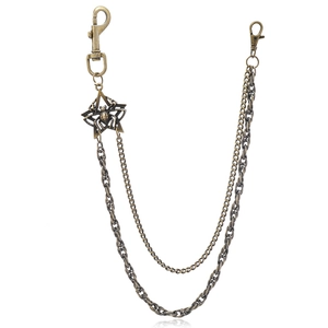 Double Layer Punk Hip Hop Pant Chain With Spider Pentagram Pendant Retro Bronze Metal Waist Chain For Men Women Jeans Fashion Jewelry