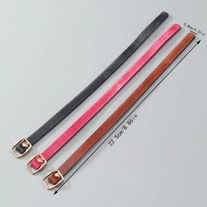 Retro-Lederarmbänder Set in Schwarz, Rosa und Braun mit Goldschließe 22,5cm