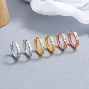 925 Sterling Silver LOVE Letter Hoop Earrings For Women Personalized Simple Rhinestone Inlaid Gold Rose Gold Silver Ear Jewelry