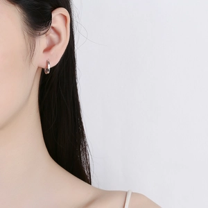 Minimalist 925 sterling silver hoop earrings with a sleek mirror polished finish