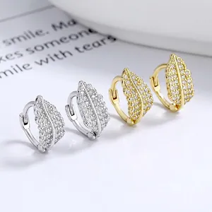 925 Sterlingsilber Blatt Ohrringe Mit Zirkonia Eleganter Modeschmuck Für Damen Funkelnde Blattform Ohrschnalle Geschenk