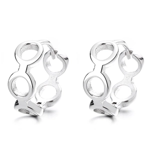 Orecchini a cerchio minimalisti in argento sterling 925 con design geometrico cavo