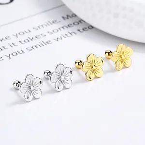 925 Sterlingsilber Pfirsichblüten Ohrstecker Für Damen Schlichte Florale Ohrringe Mit Schraubverschluss Minimalist Geschenk