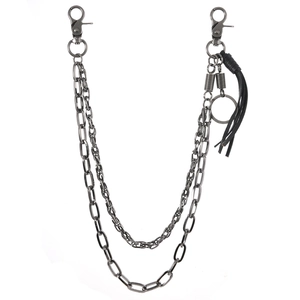 Punk Multi Layer Metal Pants Chain With Leather Tassel Vintage Hip Hop Rock Waist Chain For Jeans Men Women Accessory