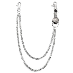Punk Multi-layer Metal Pant Chain Men's Hip Hop Waist Chain With Eagle Pendant Alloy Iron Cowhide Jean Chain Jewelry
