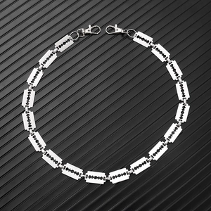Punk Metal Razor Blade Trousers Chain Alloy Iron Waist Chain Silver Street Fashion Decorative Gothic Accessory For Unisex