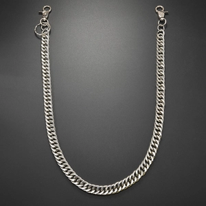 Men's Punk Metal Trousers Chain Hip Hop Silver Cuban Link Wallet Chain For Jeans Waist Heavy Duty Key Ring Belt Accessory