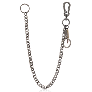 Men Gothic Metal Wallet Chain Punk Bullet Pendant Antique Silver Hip Hop Rock Biker Multi Layered Waist Chain Accessory