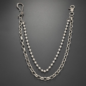 Punk Style Double Layer Metal Pants Chain Hip Hop Rock Motorcycle Silver Waist Chain Belt Accessory For Unisex Daily Use