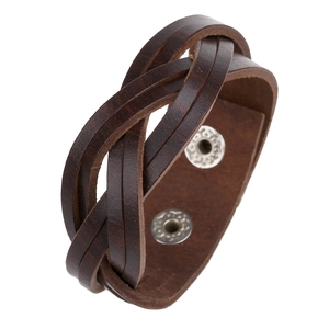 Vintage Men Leather Woven Bracelet 12 Constellations Braided Cowhide Alloy Wristband Retro Punk Jewelry Unisex Handwear