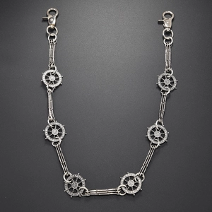 Chaîne de Taille Vintage Punk en Métal avec Barre Nautique pour Hommes Femmes Hip Hop Gothique Argent Chaîne de Pantalon Bijoux