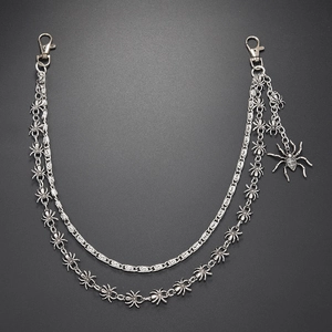 Gothic Punk Spider Waist Chain Multilayer Silver Metal Pants Chain Halloween Party Hip Hop Jewelry For Men Women