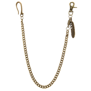 Punk Rock Vintage Bronze Metal Waist Chain Thick Pant Chain With Feather Pendant For Men Women Street Dance Wallet Chain