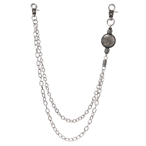 Vintage Punk Alloy Iron Double Layer Pant Chain Tree Of Life Relief Waist Chain Hip Hop Wallet Chain Accessories For Men Women