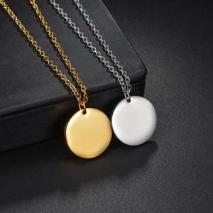Minimalist Stainless Steel Round Pendant Necklace Gold Silver Plated O Chain Necklaces For Women Fashion Jewelry Gift