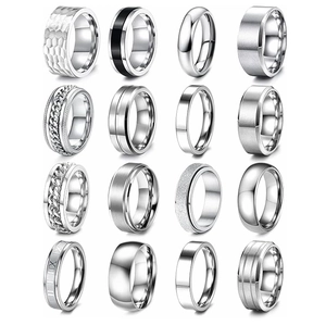 Vintage Edelstahl Spinner Ring Für Damen Herren Römische Zahlen Angstlinderung Kette Ring Schwarz Silber Galvanisiert Punk Schmuck
