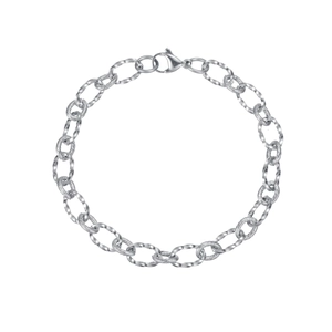 Close-up of titanium steel twisted rope link bracelet with a secure lobster clasp