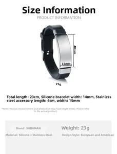 Detailed dimensions of minimalist silicone strap and polished stainless steel plate