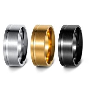 Minimalist Stainless Steel Ring For Men Women Brushed Matte Finish Wedding Band Fashion Jewelry Gift Electroplated Finger Ring