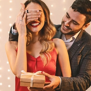 Set di anelli rotanti stella e luna per coppie in nero e argento con scatola regalo