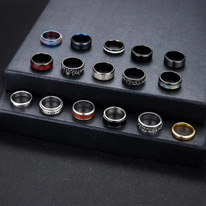 16er Set Titanstahl Ringe in Schwarz, Silber und Gold mit römischen Ziffern Gravuren