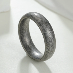 304 Stainless Steel Band Ring For Men Women Antique Silver Distressed Retro Simple Plain Finger Ring Couple Fashion Jewelry