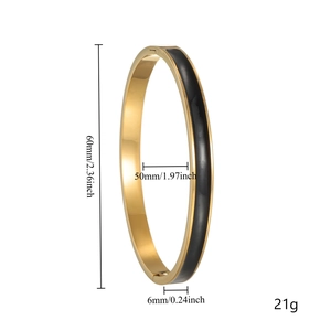 Schéma technique montrant les diamètres de 60mm et 50mm du bracelet doré en émail