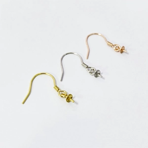 925 Sterling Silver Earring Hooks With Artificial Pearl Cup Peg Fishhook Ear Wire For DIY Handmade Jewelry Making