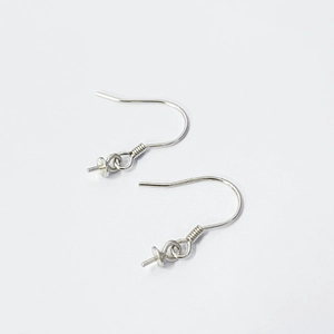 A pair of S925 sterling silver earring hooks for DIY jewelry with spiral needle pendants