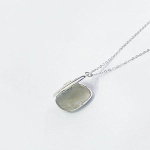 S925 sterling silver heart-shaped locket necklace with sparkling zircon and slim chain