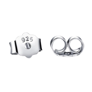 Polished S925 sterling silver butterfly earring backs with 925 hallmarks for DIY studs