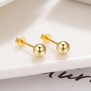 Boucles d'Oreilles Clous en Forme de Boule Ronde en Argent Sterling 925 pour Femmes Hommes Bijoux Minimalistes Géométriques