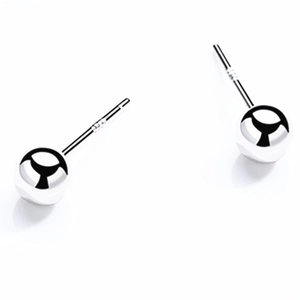Boucles d'oreilles boules minimalistes en argent sterling S925 avec finition polie