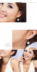 Close-up of S925 sterling silver jewelry set featuring opal stone earrings and necklace