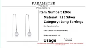 Détails des boucles d'oreilles traversantes S925 de 10cm avec pierres œil de chat