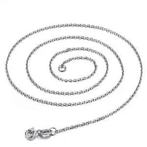 925 Sterling Silver Cross Chain Necklace For Women White Gold Plated Minimalist Polished Cable Chain Clavicle Chain Jewelry