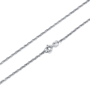 Classic S925 sterling silver water wave chain necklace with secure spring ring clasp