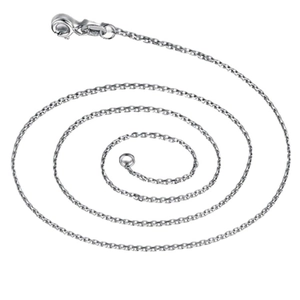 S925 sterling silver 1.5mm O-chain necklace with lobster clasp and round bead charm