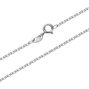 Polished S925 sterling silver 1.5mm wide cross chain necklace with spring clasp