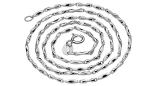 Dettaglio della catena in argento sterling S925 da 1 mm con chiusura a molla rotonda