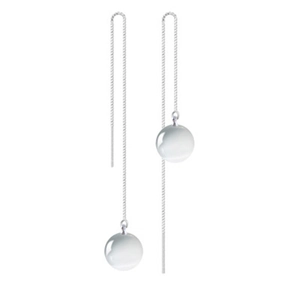 Boucles d'oreilles minimalistes en argent S925 avec pierres œil de chat sur fond blanc