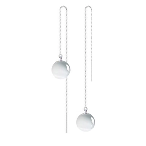 Boucles d'oreilles minimalistes en argent S925 avec perles rondes polies