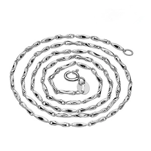 Collana a catena S925 in argento sterling 1mm con maglie geometriche lucide e chiusura