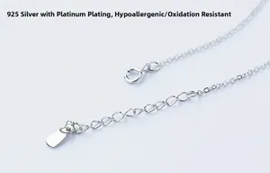 Détail macro de la chaîne en argent sterling S925 avec fermoir anti-oxydation