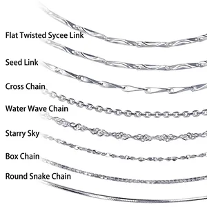 Collier en Argent Sterling 925 pour Femmes Chaîne Vénitienne Chaîne de Serpent Chaîne de Vague Clavicule Bijoux de Mode Minimalistes Accessoires