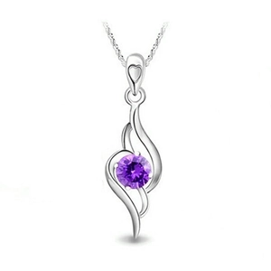 S925 Sterling Silver Angel Wing Pendant Only For Women Korean Style Rhinestone Heart Cutout Water Drop Student Valentine Gift