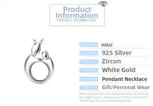 Détail du pendentif mère-enfant en argent sterling 925 avec pierre en zircone