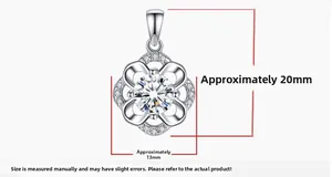 Détail du pendentif trèfle en argent S925 avec dimensions 20mm par 13mm