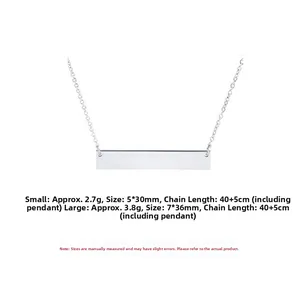 Tableau des tailles détaillé pour les colliers à pendentif barre en argent S925
